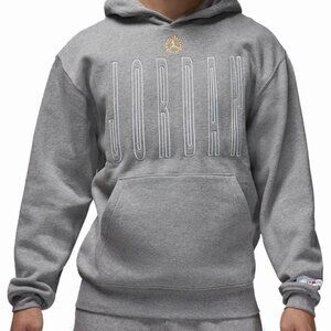 Nike Jordan Brooklyn Fleece Hoodie Pullover Gray Heather Men's 2XL HJ6364-091